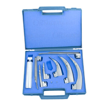 Laryngoscope Set : Miller Blades-  Sizes 0,1,2,3,4 Blades, Handle and Two Lamps- Conventional : SunMed