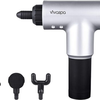 Massager : Handheld Deep Tissue Percussion Massager Four Attachments / Six Speeds : Vivaspa