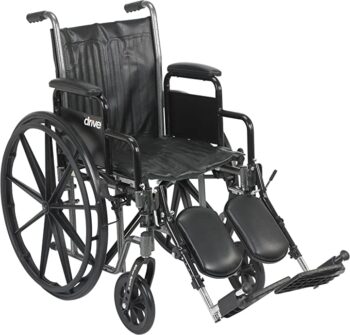 Wheelchair : Elevating Foot Rest and Detachable Desk Arms 16" :  Silver Sport 1 / Drive Medical