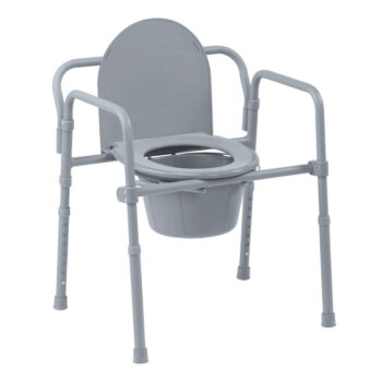 Commode : Folding  Frame Steel Commode with Deep Seat & Plastic Armrest : Drive Medical