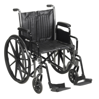 Wheelchair : Swing Away Foot Rest and Fixed Desk Arms - 20" : Silver Sport / Drive Medical