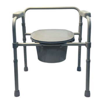 Commode : Folding  Frame Steel Commode with Deep Seat & Plastic Armrest : Complete Medical - Image 2